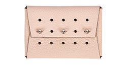 Hermes Perforated Reversible Card Case, Leather, Pink/Blue, B, 3*